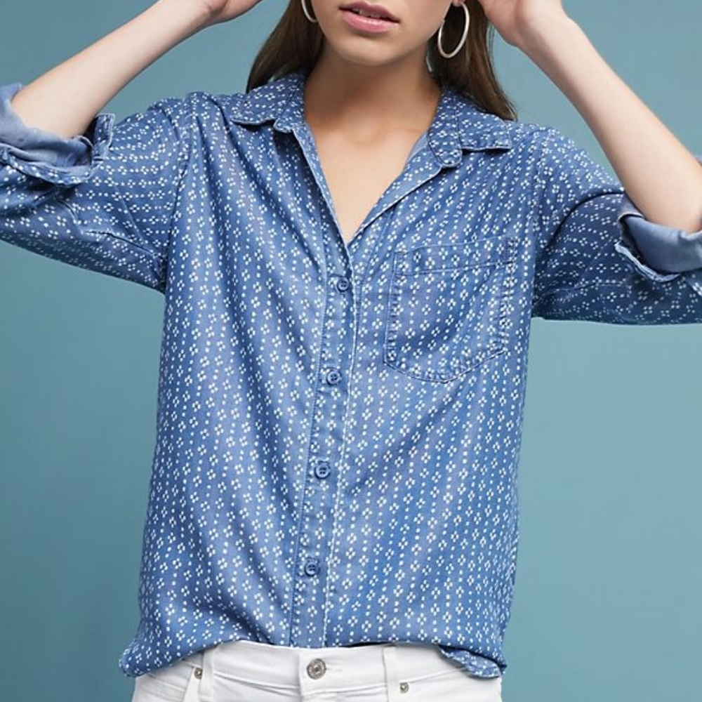 Anthropologie Cloth & Stone Amy Printed Buttondown